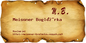 Meissner Boglárka névjegykártya